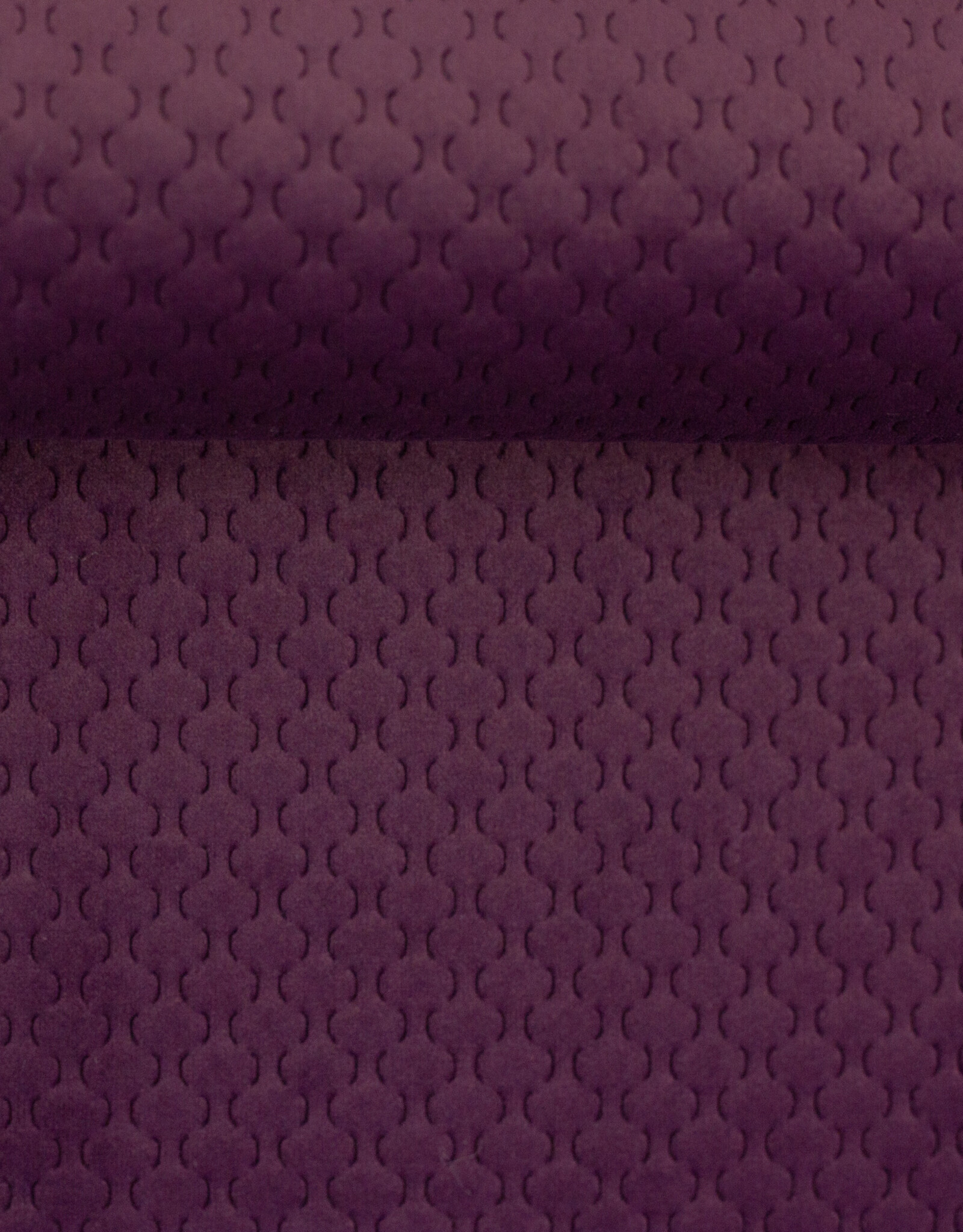 Caracas stug fluweel golfjesprint aubergine