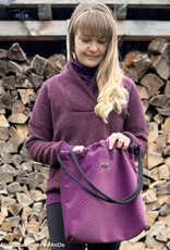 Caracas stug fluweel golfjesprint aubergine