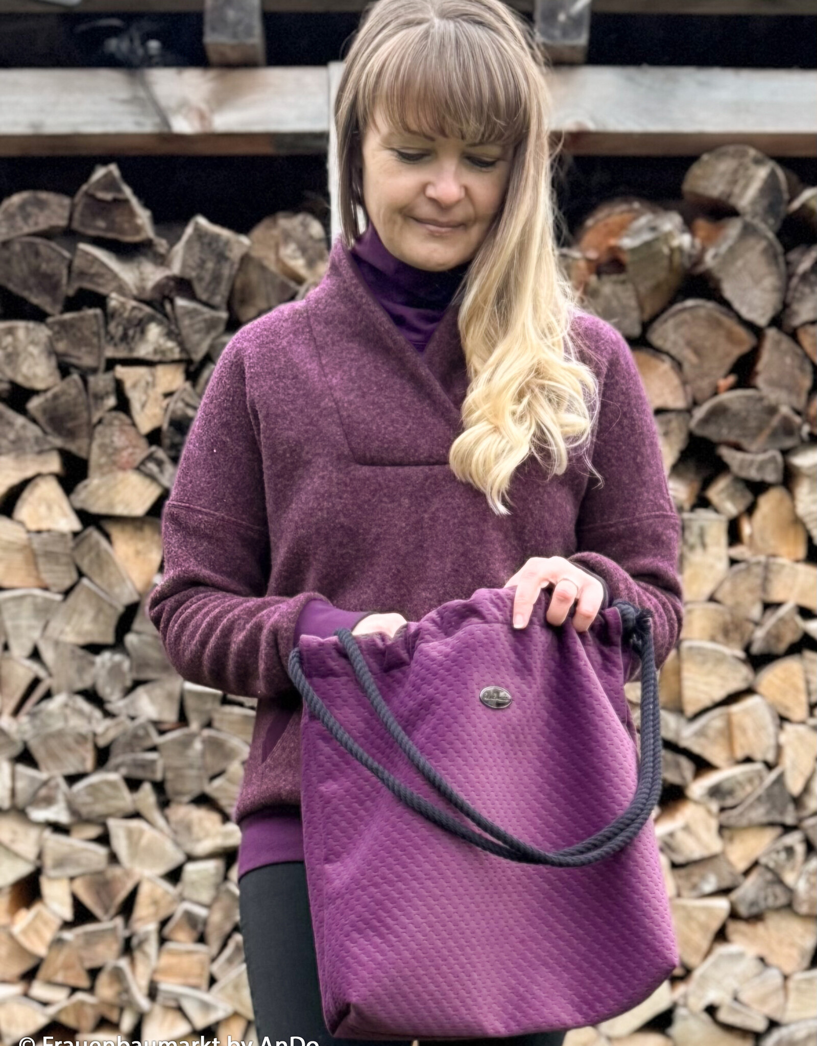 Caracas stug fluweel golfjesprint aubergine