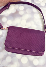 Caracas stug fluweel golfjesprint aubergine