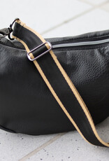 Imitatieleder met structuur Elvis zwart