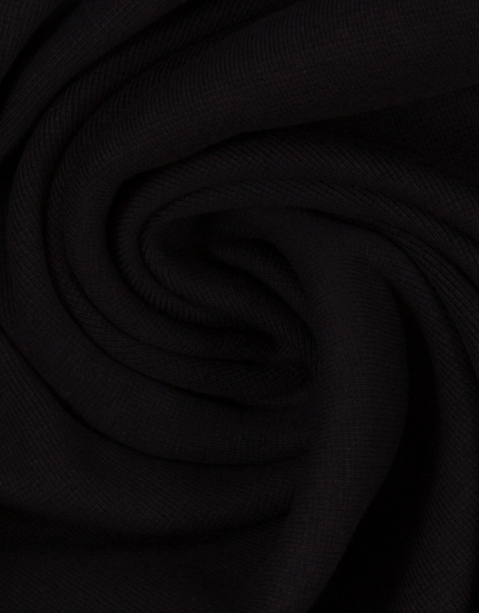 Boordstof vlak 70cm rondgebreid zwart