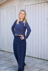 Juna elastisch ribfluweel marine