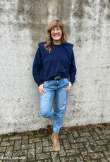 Juna elastisch ribfluweel marine