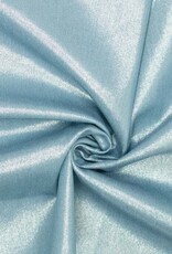 Denim met glitter folie lichtblauw/zilver