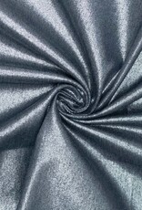 Denim met glitter folie donkerblauw/zilver