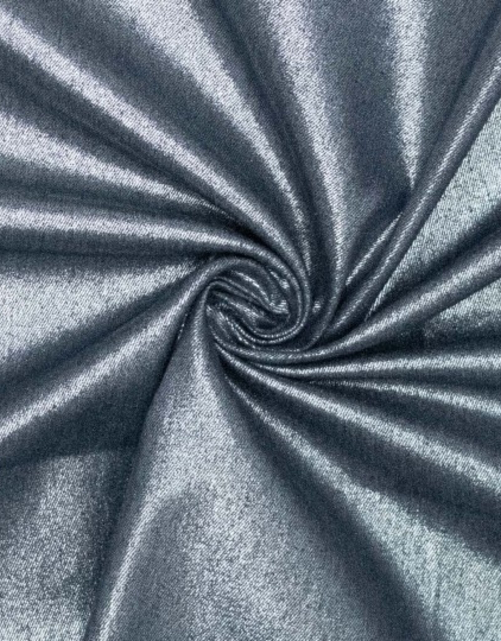 Denim met glitter folie donkerblauw/zilver