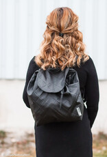 Squared imitatieleder zwart