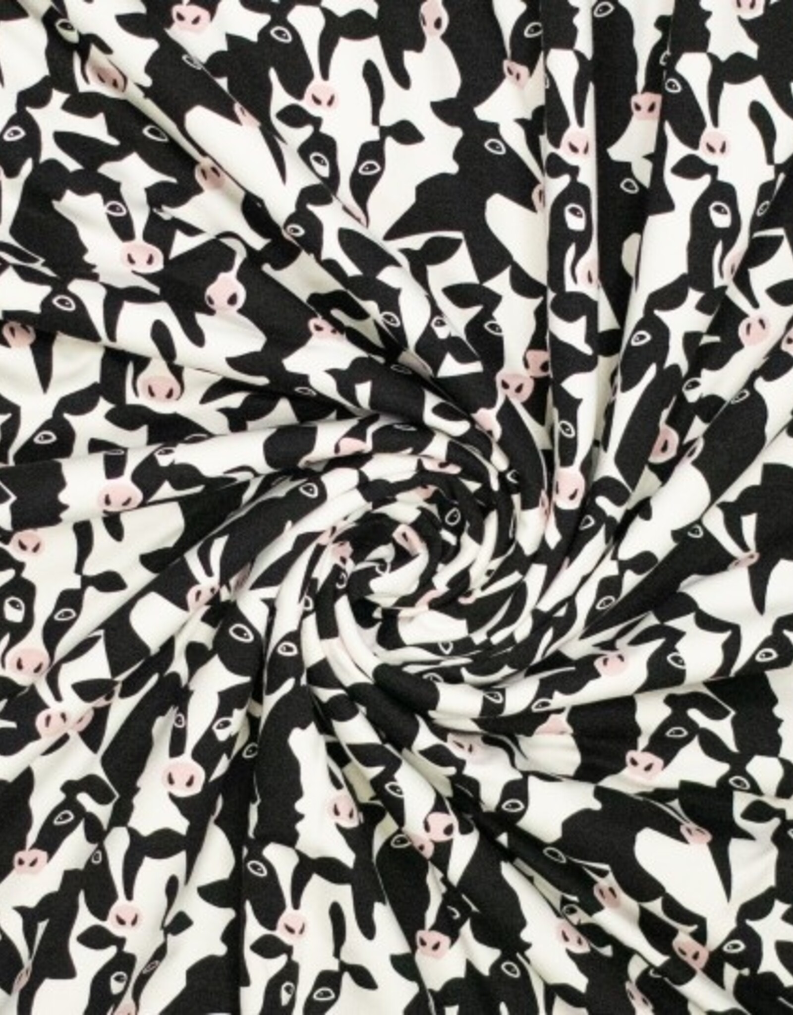 Soft sweat brushed koeien cows zwart wit