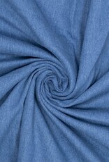 Katoen stretch twill denim donker blauw