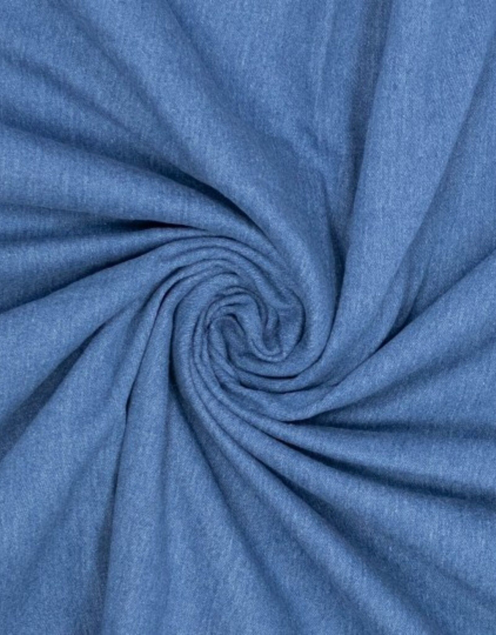 Katoen stretch twill denim donker blauw