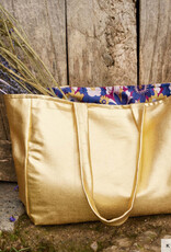 Bengaline stretch metallic gold