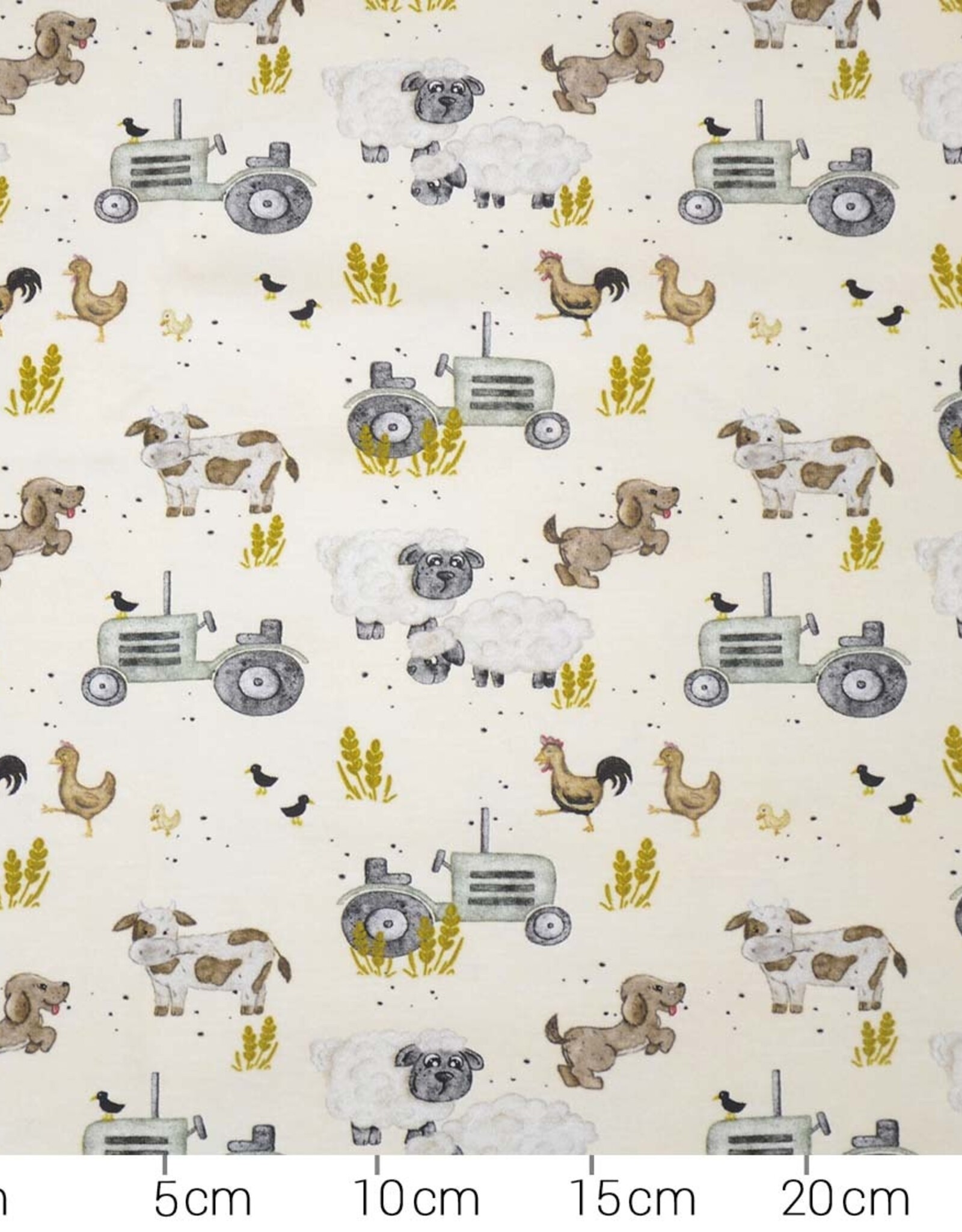 French terry soft touch happy farm