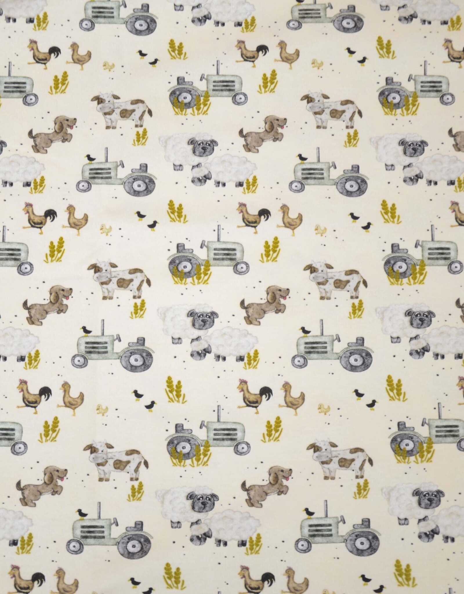 French terry soft touch happy farm