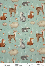 French terry soft touch happy forest bosdieren