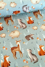 French terry soft touch happy forest bosdieren