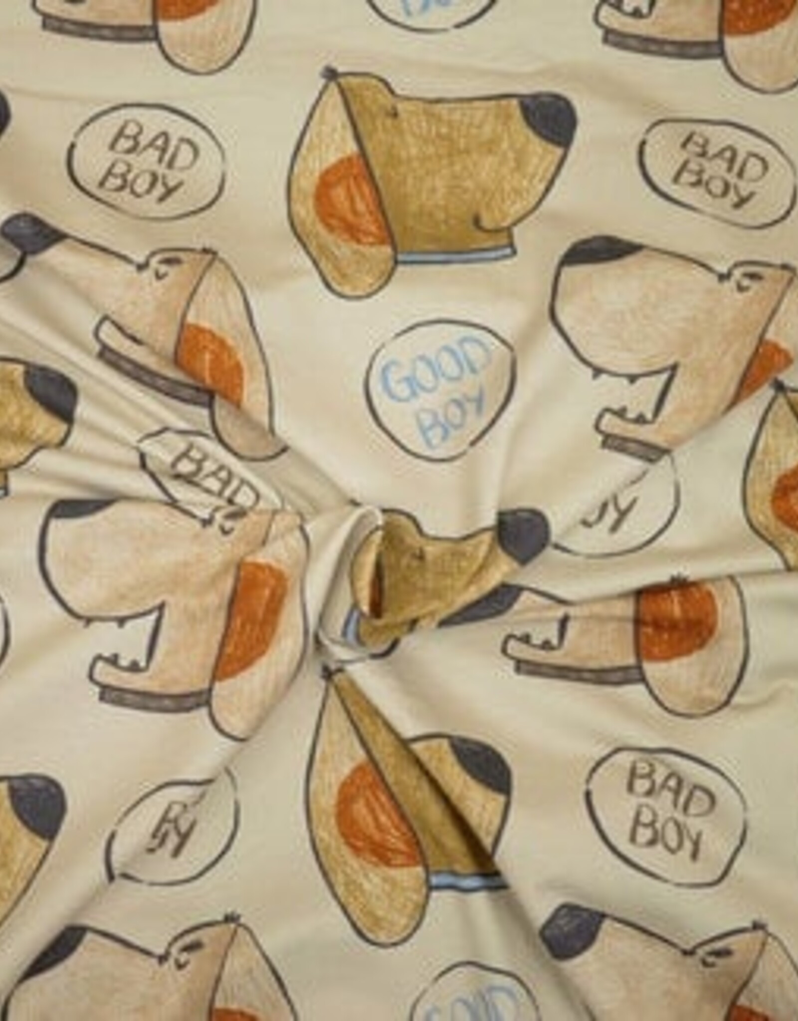 French terry soft touch hondje good boy bad boy