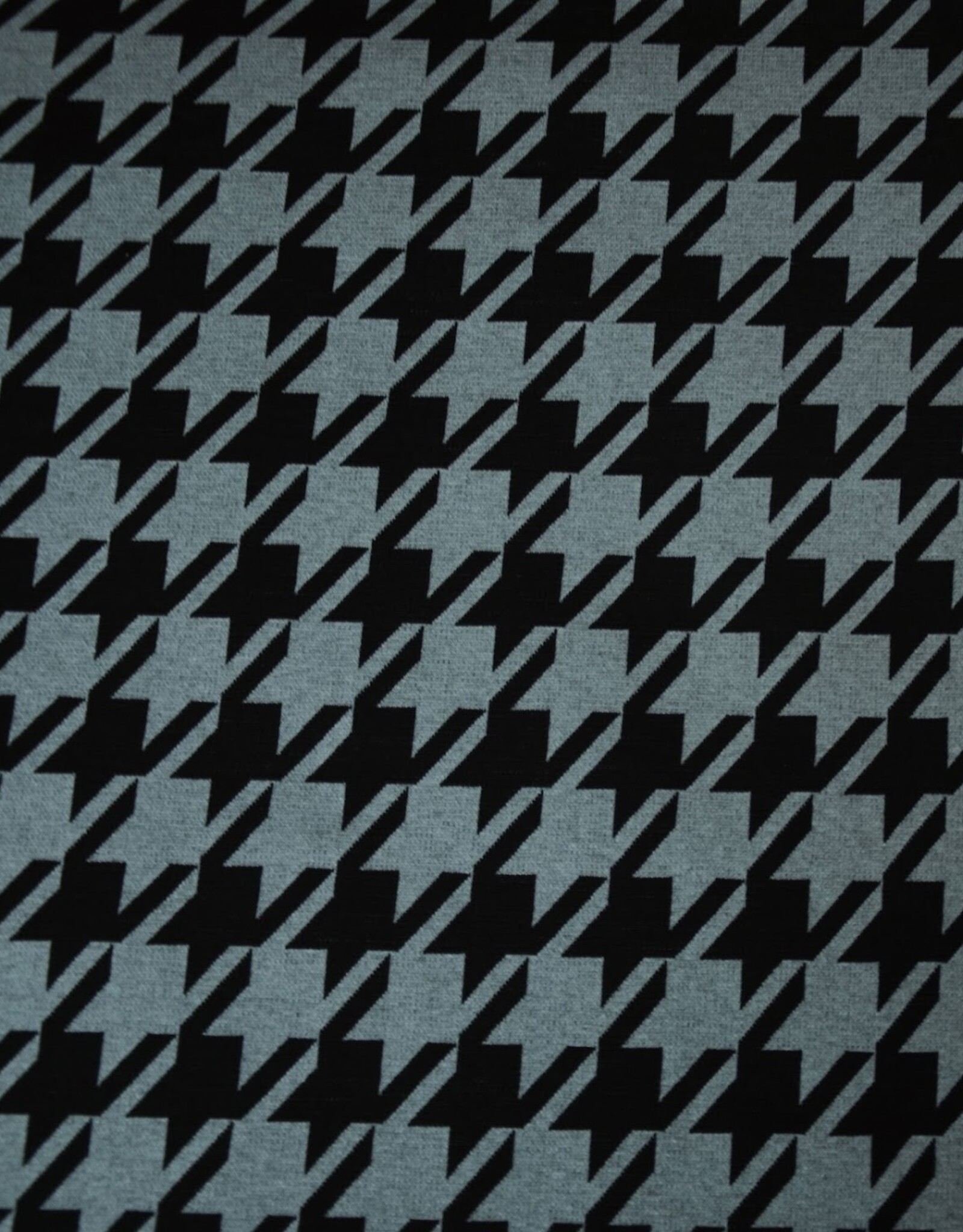 Jacquard breisel pied de poule zwart beige