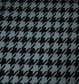 Jacquard breisel pied de poule zwart beige