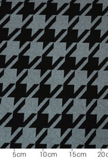 Jacquard breisel pied de poule zwart beige