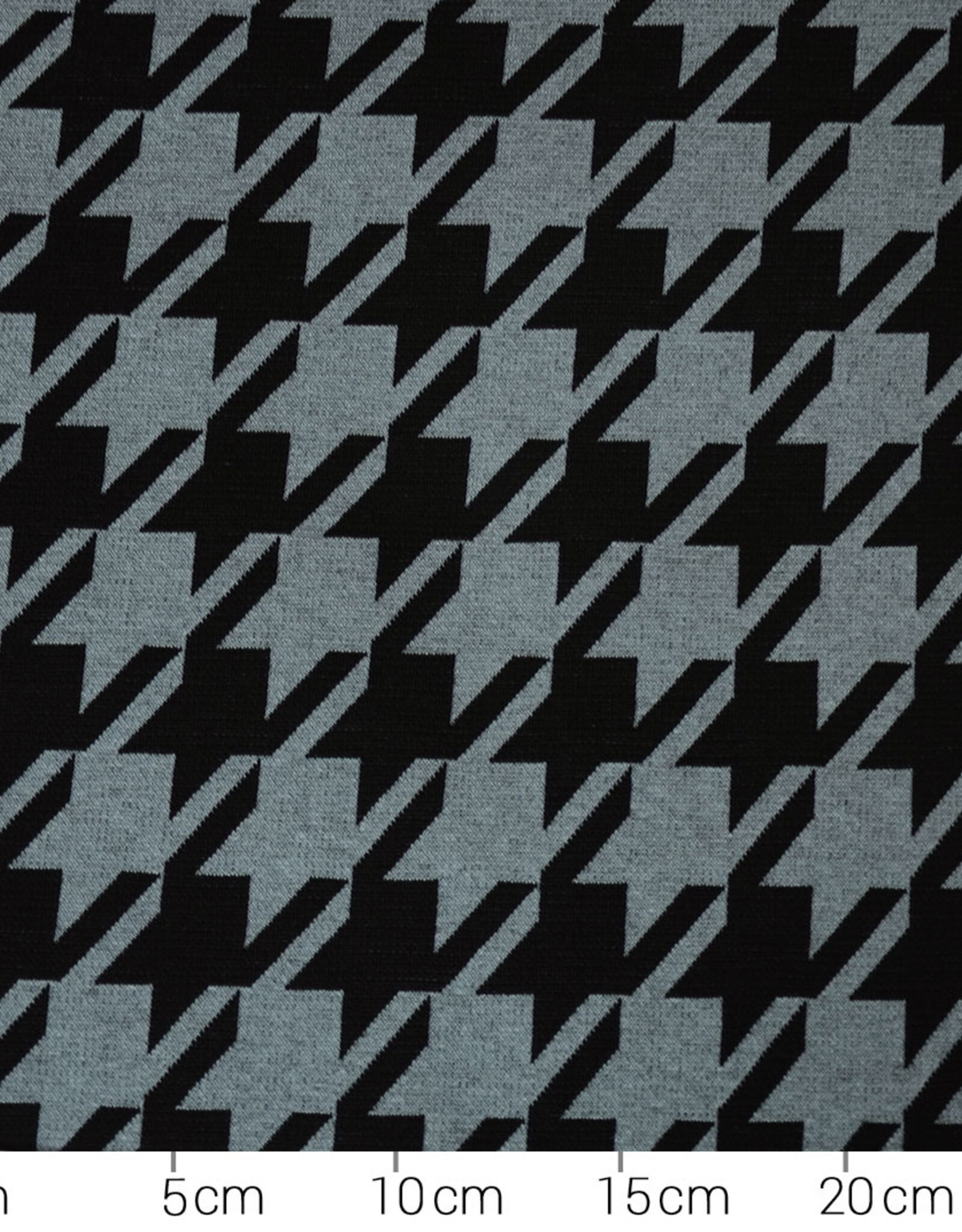 Jacquard breisel pied de poule zwart beige