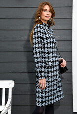 Jacquard breisel pied de poule zwart beige