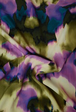 Viscose Stine abstracte vlekken kaki - fashion trends