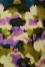 Viscose Stine abstracte vlekken kaki - fashion trends