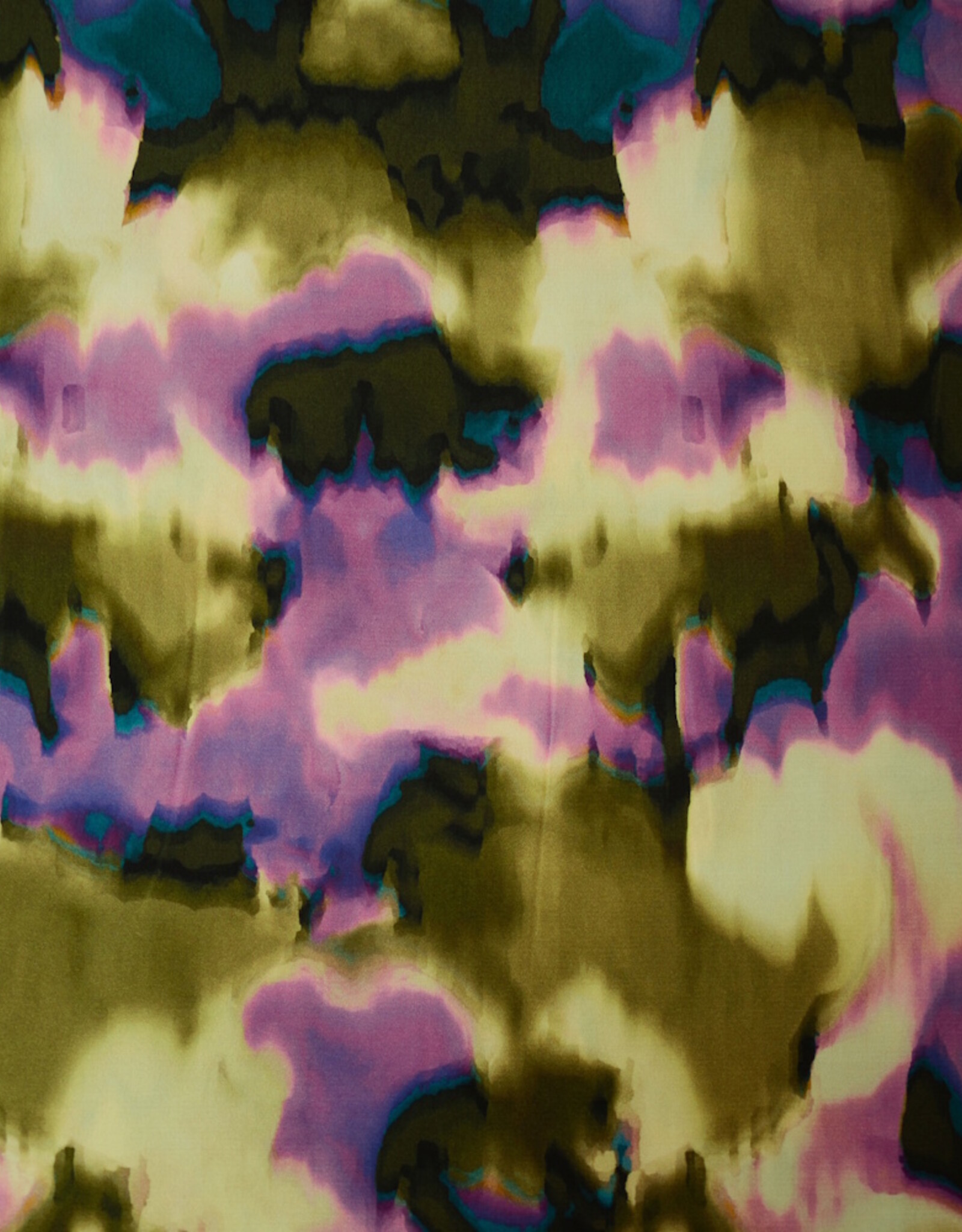 Viscose Stine abstracte vlekken kaki - fashion trends