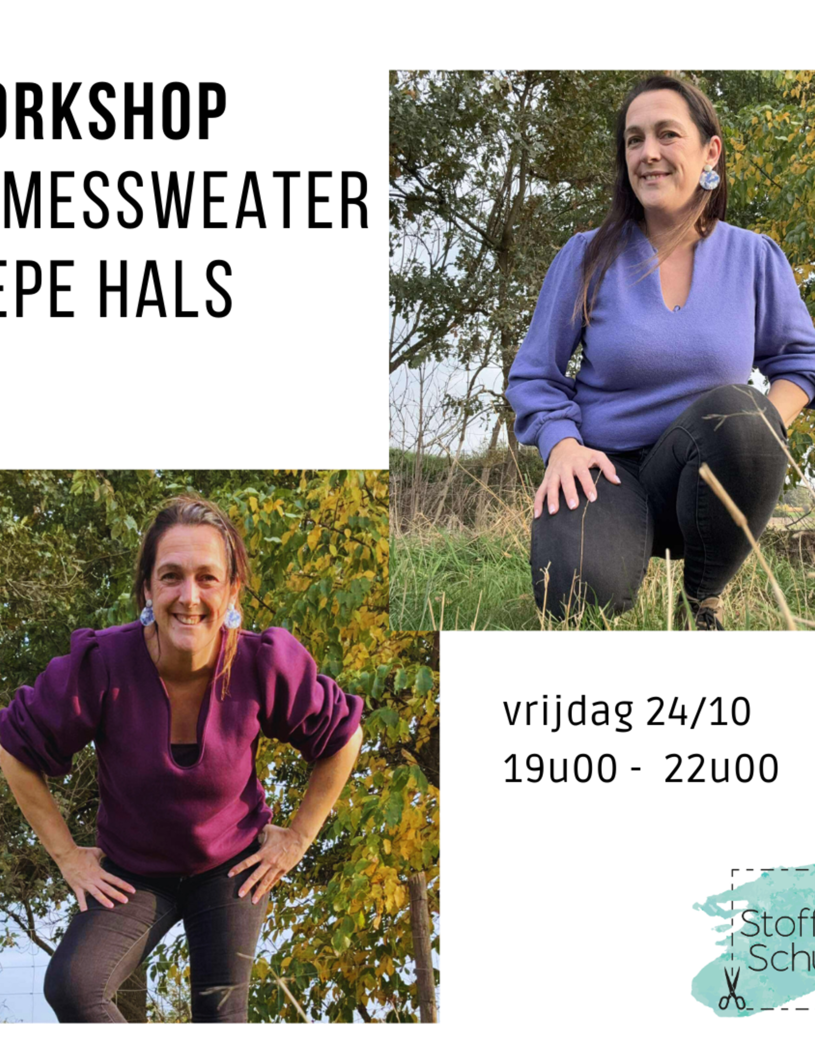 Workshop damessweater met diepe halsuitsnijding 24/10
