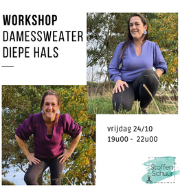Workshop damessweater met diepe halsuitsnijding 24/10