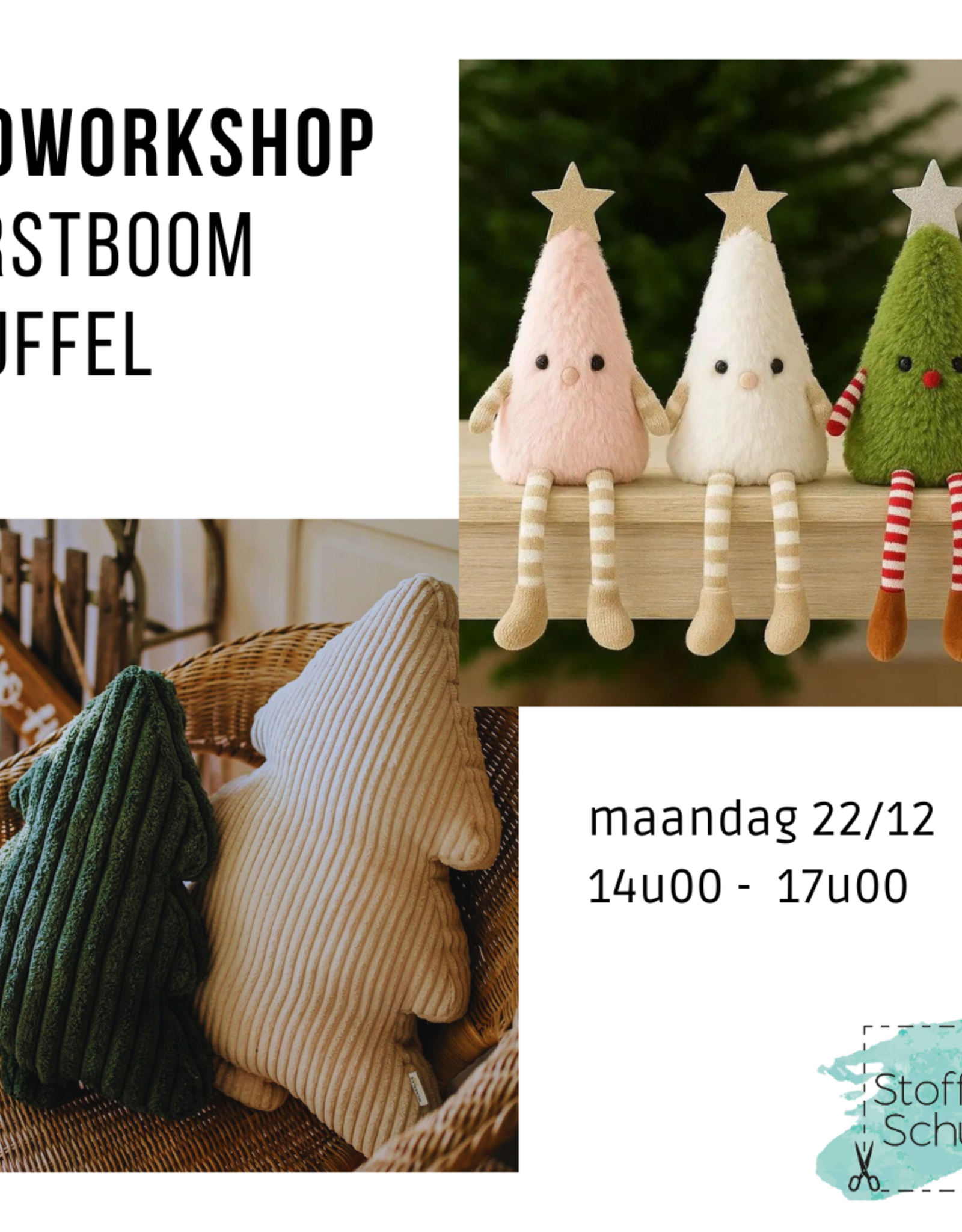 Duoworkshop : kerstboom knuffels naaien
