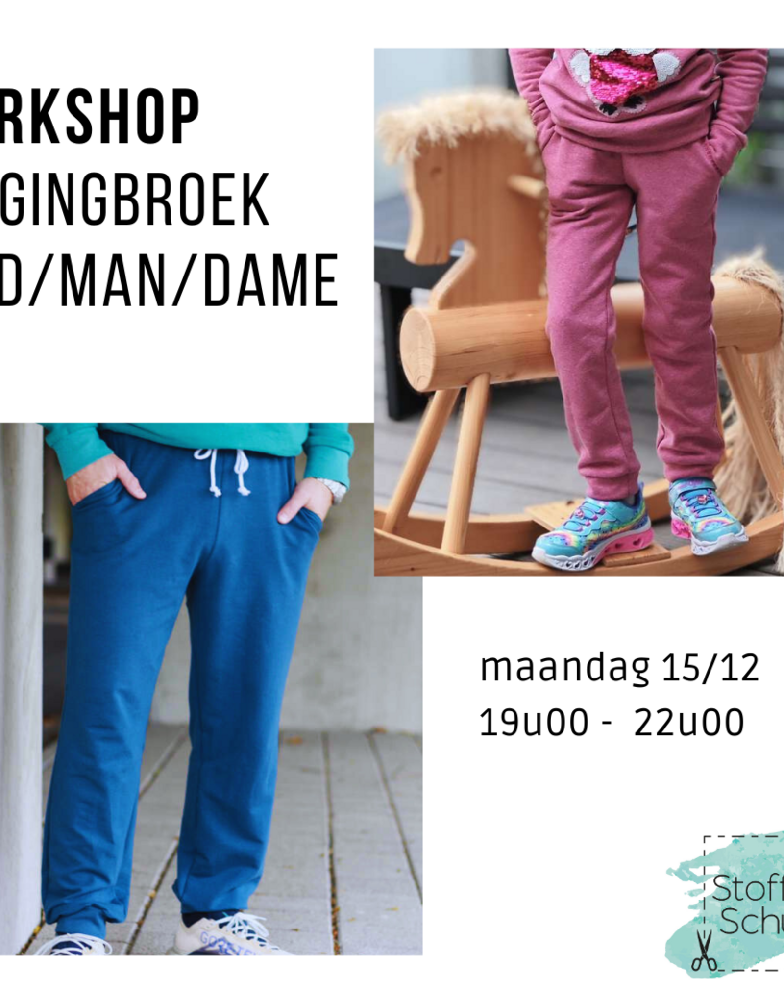 Workshop joggingbroek kind/man/dames