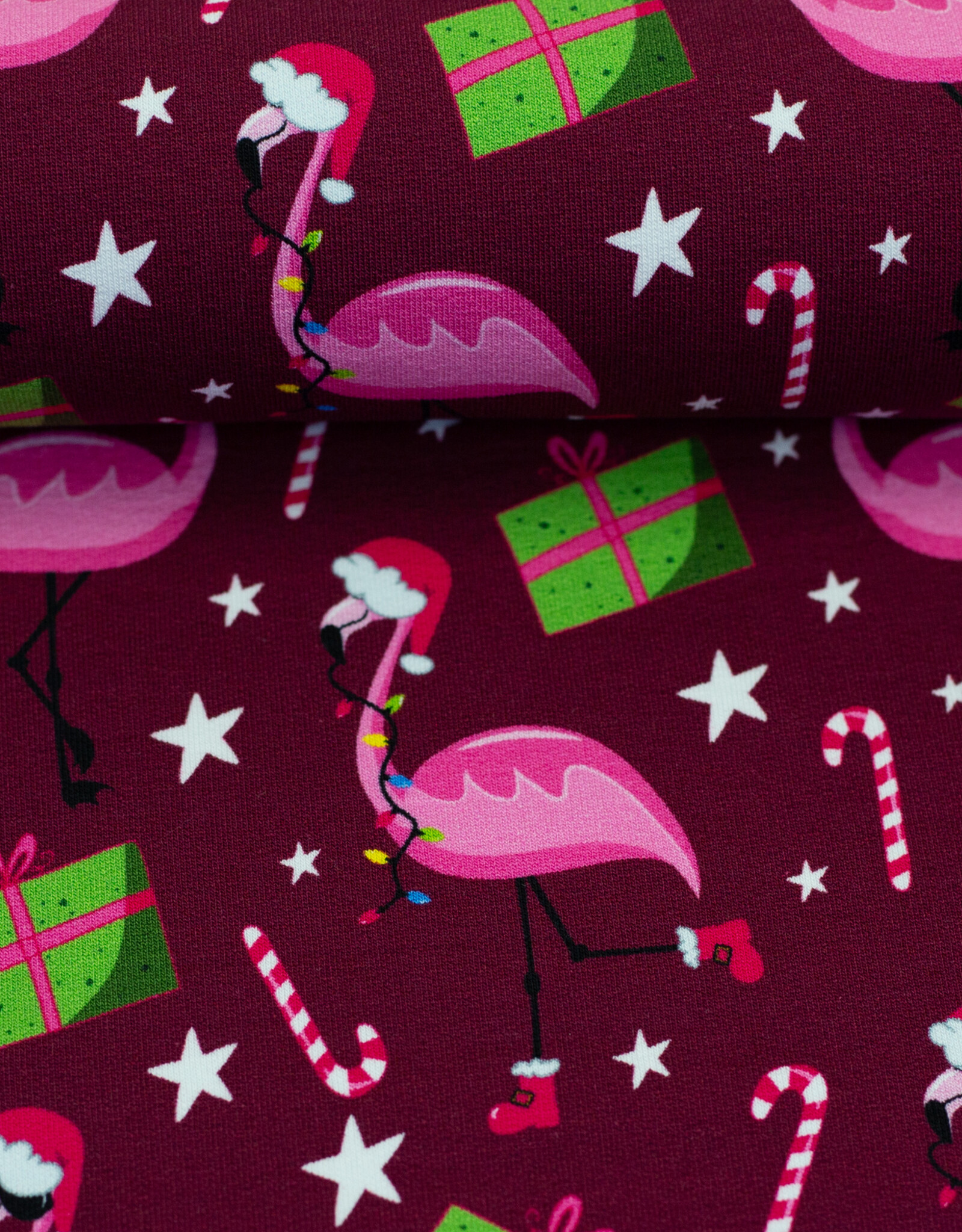 Softsweat Holly Jolly Christmas Flamingo bordeau