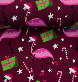 Softsweat Holly Jolly Christmas Flamingo bordeau