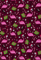 Softsweat Holly Jolly Christmas Flamingo bordeau