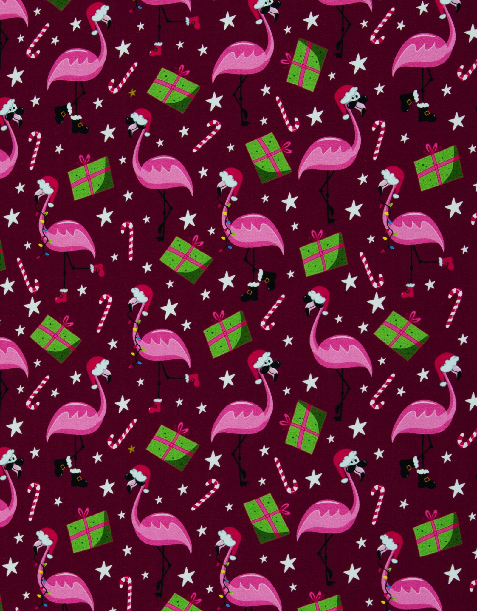 Softsweat Holly Jolly Christmas Flamingo bordeau