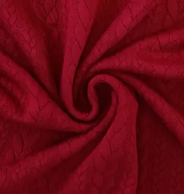 Gebreide jacquard met kabelstructuur donker rood