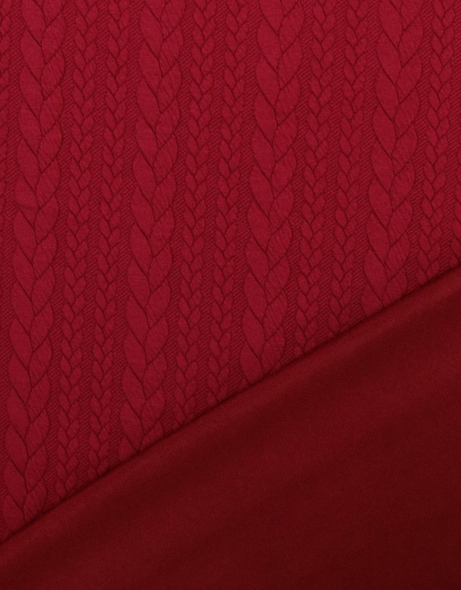 Gebreide jacquard met kabelstructuur donker rood