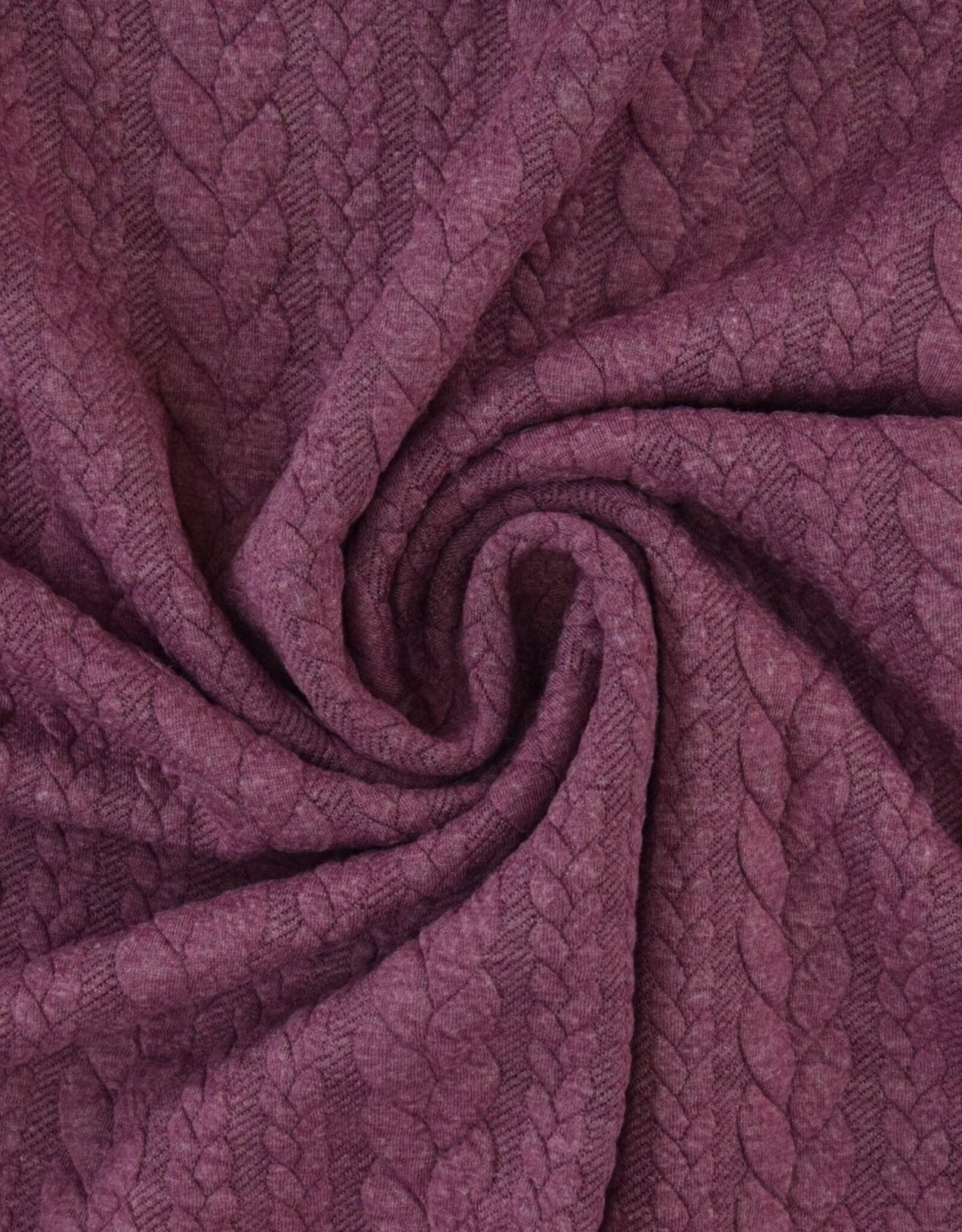 Gebreide jacquard met kabelstructuur paars