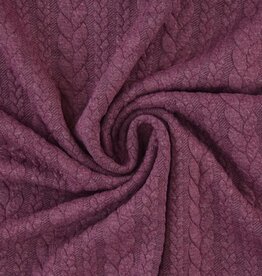 Gebreide jacquard met kabelstructuur paars
