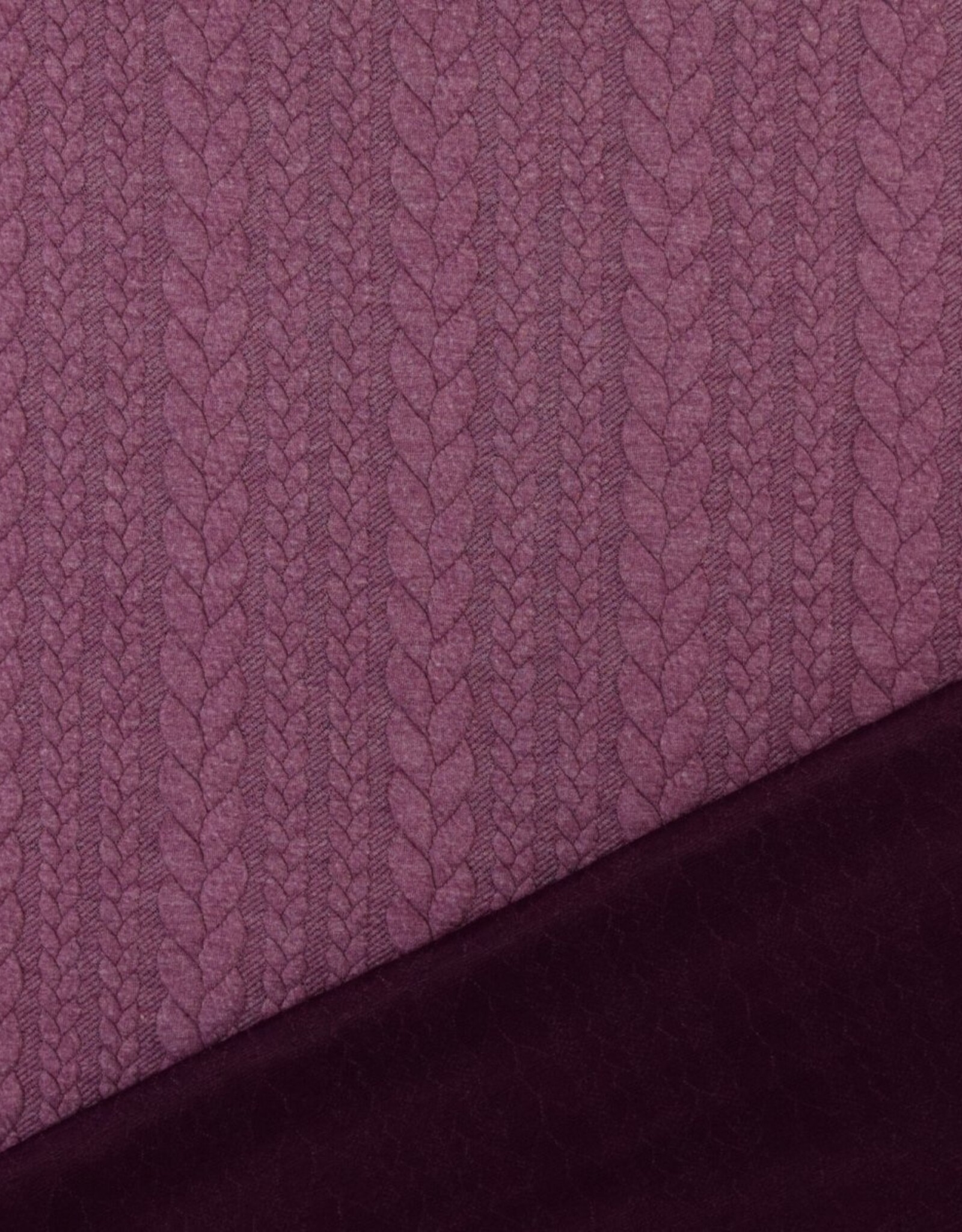 Gebreide jacquard met kabelstructuur paars