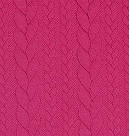 Gebreide jacquard met kabelstructuur magenta