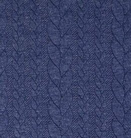 Gebreide jacquard met kabelstructuur denim blauw