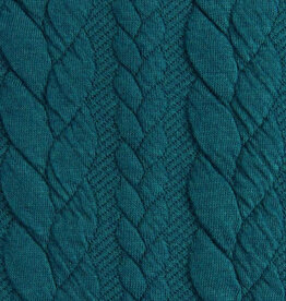 Gebreide jacquard met kabelstructuur petrol