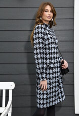 Jacquard breisel pied de poule zwart grijsblauw - Fashion Trends