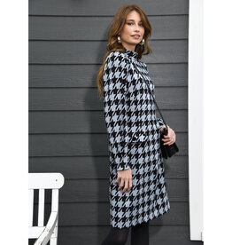 Jacquard breisel pied de poule zwart grijsblauw - Fashion Trends