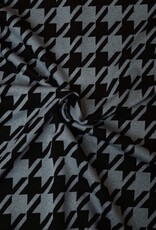 Jacquard breisel pied de poule zwart grijsblauw - Fashion Trends