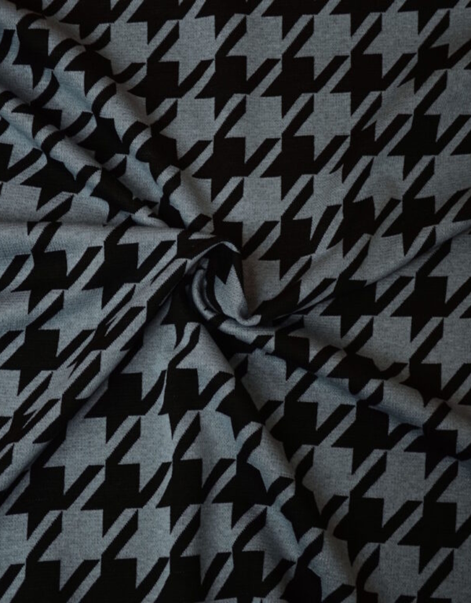 Jacquard breisel pied de poule zwart grijsblauw - Fashion Trends