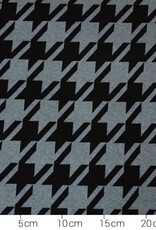 Jacquard breisel pied de poule zwart grijsblauw - Fashion Trends